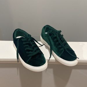 J. Crew Factory Forest Green Velvet road trip sneakers 9 1/2 NWOT